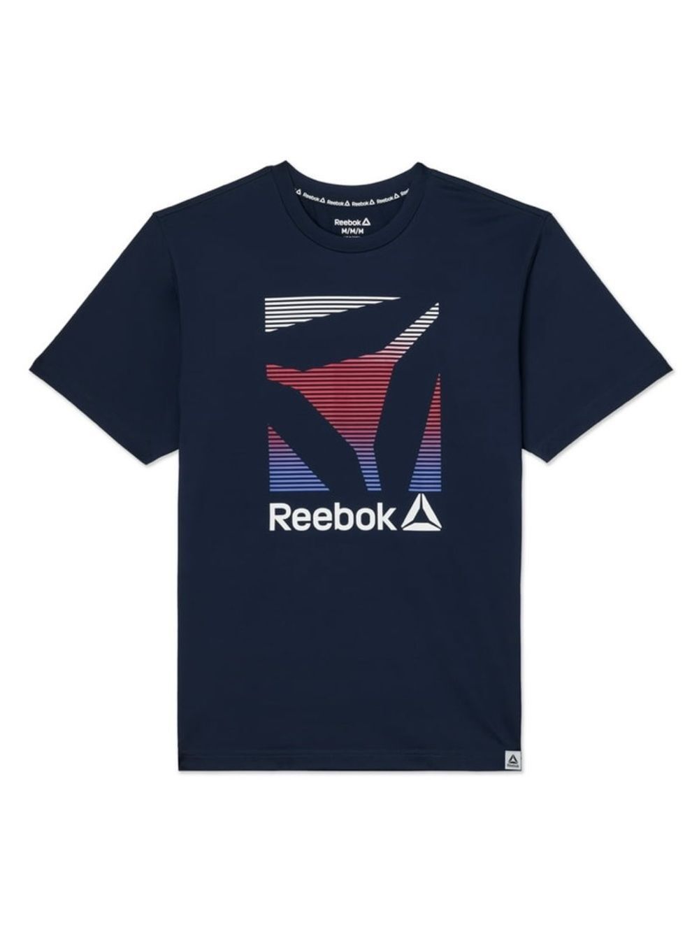 Reebok Navy White Logo Crew Tee Size S/P